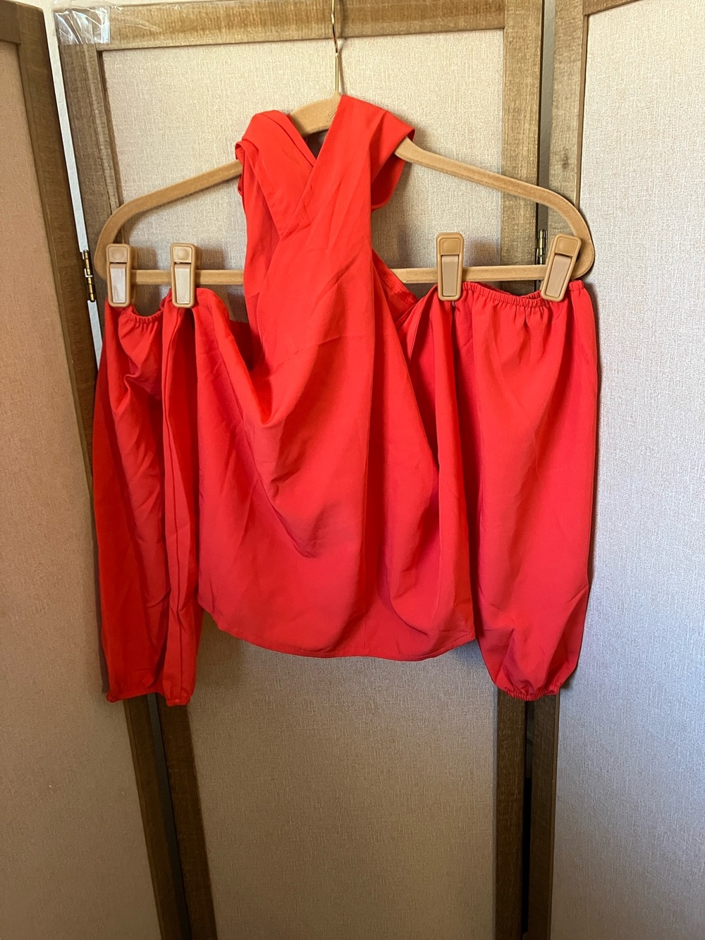 FINAL MARKDOWN Off-Shoulder Red Blouse 2X